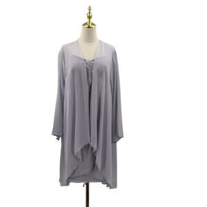 AW BRIDAL 18 2X plus grey formal party mother of  bride 2pc dress set NEW b83